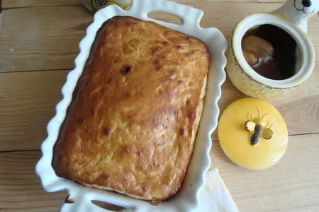 Морковный пирог с бананом,творогом и мёдом: шаг 8