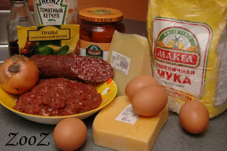 Лазанья с салями и мясом: шаг 1