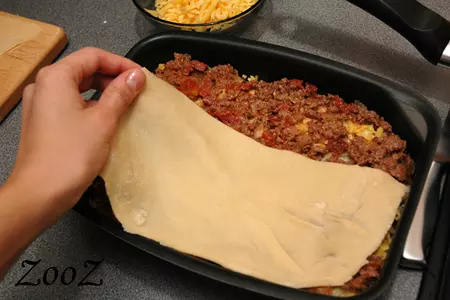 Лазанья с салями и мясом: шаг 5