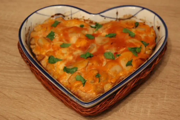 Запеканка из курицы с кускусом и грибами "пламенное сердце": шаг 7