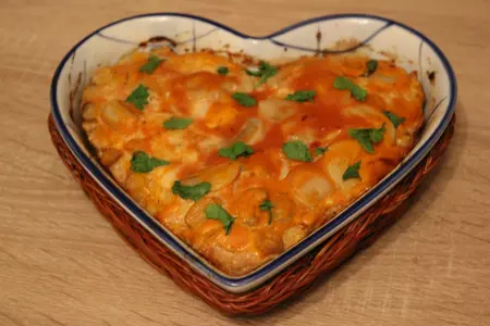Запеканка из курицы с кускусом и грибами "пламенное сердце": шаг 7