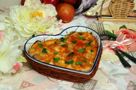 Запеканка из курицы с кускусом и грибами "пламенное сердце": шаг 8