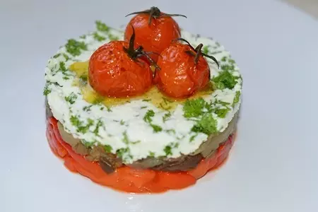 Салат из запеченных овощей с творогом: шаг 6
