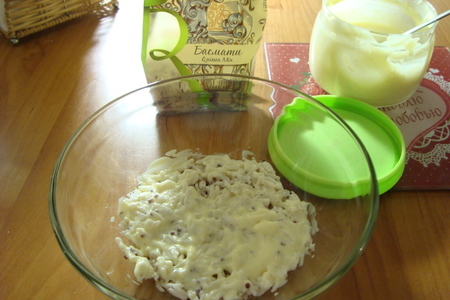 Салат из риса с киноа и морской капусты с крабовыми палочками с домашним майонезом: шаг 4