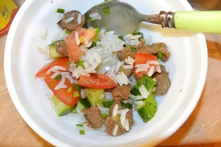 Рисово-овощной салат с куриной печенью: шаг 9