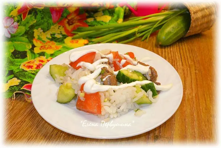 Рисово-овощной салат с куриной печенью: шаг 10