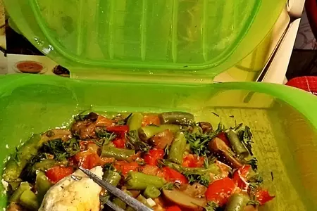 Грудка цыпленка "диетическая" с грибами и овощами: шаг 5