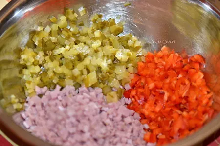 Мини-рулеты с ветчиной и овощами: шаг 2