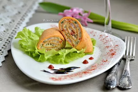 Мини-рулеты с ветчиной и овощами: шаг 8