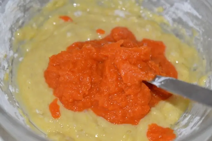 Тыквенные блины с мясом: шаг 2