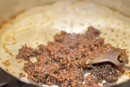 Блинный торт с мясным фаршем: шаг 13