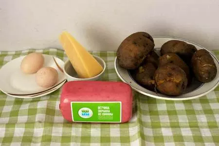 Картофельные крокеты с ветчиной и сыром под соусом дзадзики: шаг 1