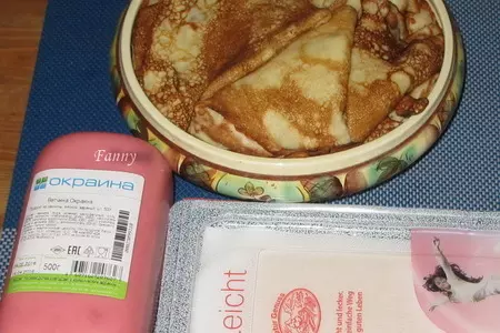 Блинчики с ветчиной и сыром: шаг 3