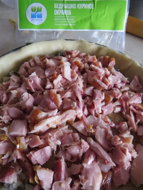 Курник с копченой курицей и лесными грибами «прощай, масленица!»: шаг 9
