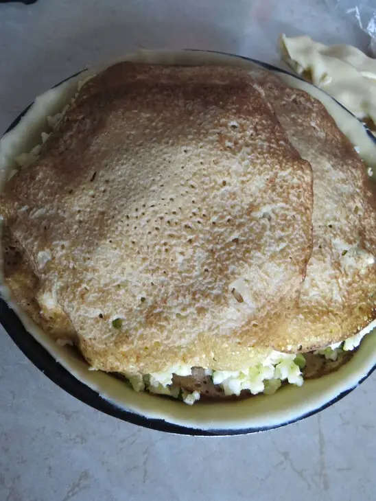 Курник с копченой курицей и лесными грибами «прощай, масленица!»: шаг 12