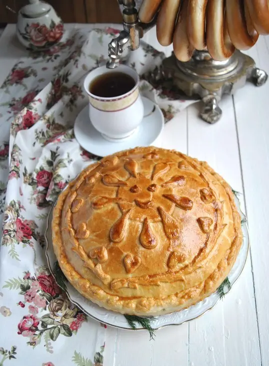 Курник с копченой курицей и лесными грибами «прощай, масленица!»: шаг 15