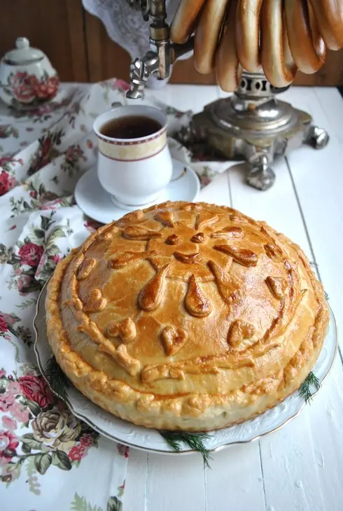 Курник с копченой курицей и лесными грибами «прощай, масленица!»: шаг 16