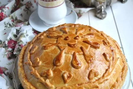 Курник с копченой курицей и лесными грибами «прощай, масленица!»: шаг 16