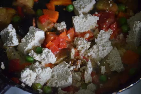 Рис с куриным фаршем, овощами и тофу: шаг 3
