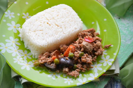Рис с куриным фаршем, овощами и тофу: шаг 5