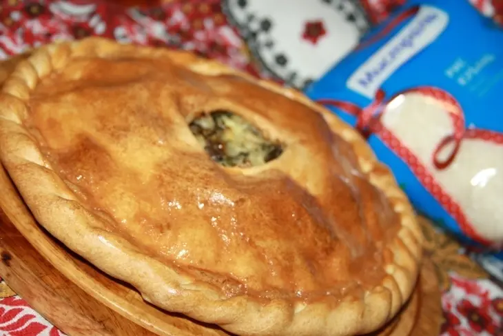 Пирог с говядиной, рисом и кинзой: шаг 15