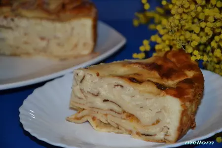 Блинный пирог с джемом и творожно-сметанным суфле: шаг 6