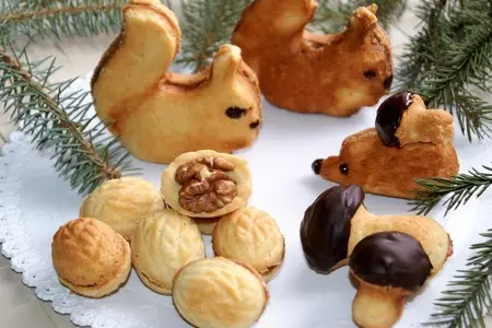 Печенье белки, ёжики, орешки, грибочки  (ссср) рецепт и формы 70-х годов: шаг 8