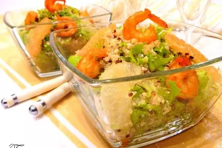 Салат с киноа, креветками и цитрусами: шаг 6