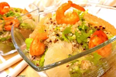 Салат с киноа, креветками и цитрусами: шаг 7