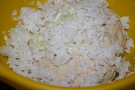 Постный цельнозерновой хлеб на живых дрожжах с рисом и луком: шаг 6