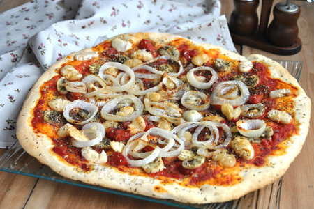 Постная пицца с шампиньонами и фасолью «лима»: шаг 6