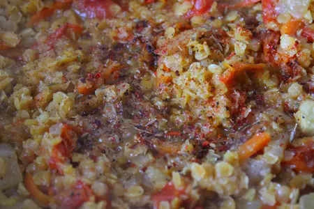 Пряная красная чечевица с кинзой и грецким орехом: шаг 6