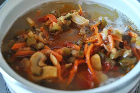 Постная похлебка с перловкой,  шампиньонами и тимьяном: шаг 7