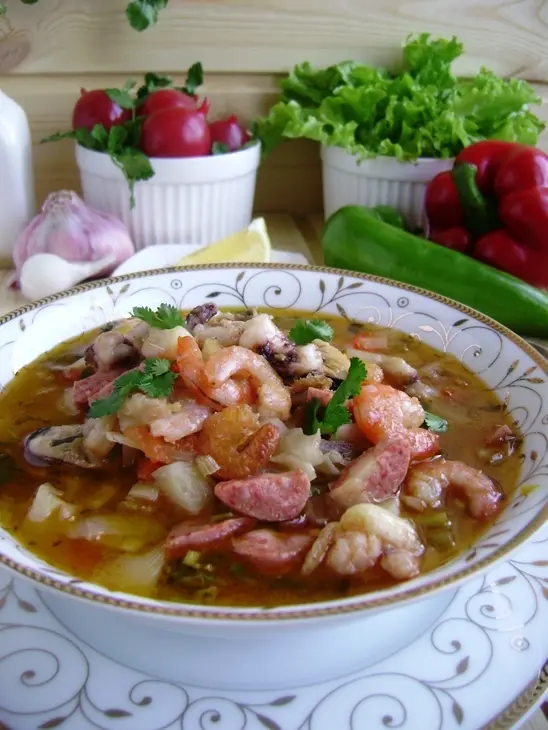 Лигурийский суп с морепродуктами. обед от кучеры: шаг 7