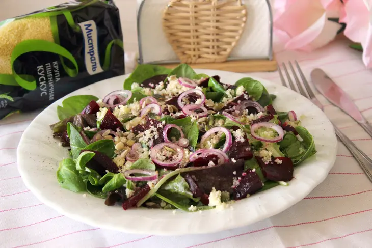 Постный свекольный салат с кускусом: шаг 6