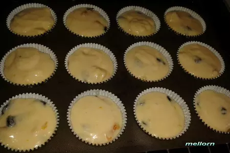 Грейпфрутовые кексы с апельсином, курагой и изюмом (постные): шаг 4