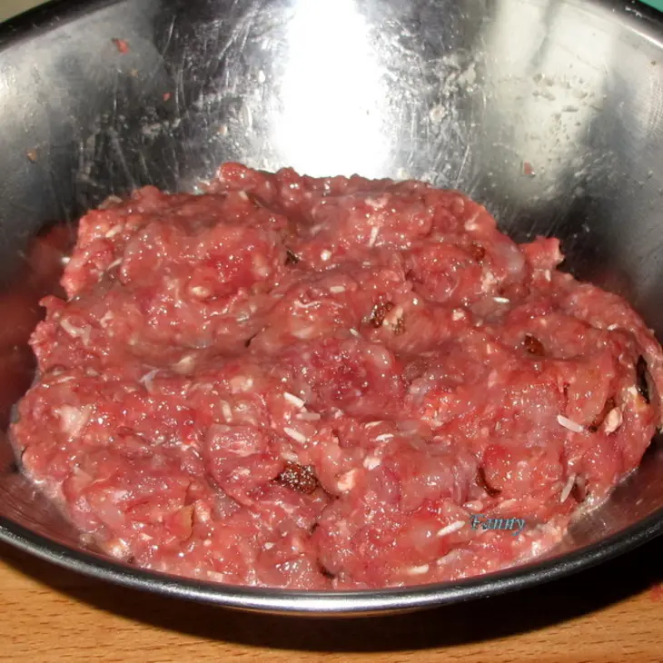 "кирпич" из куриного и свиного мяса: шаг 3