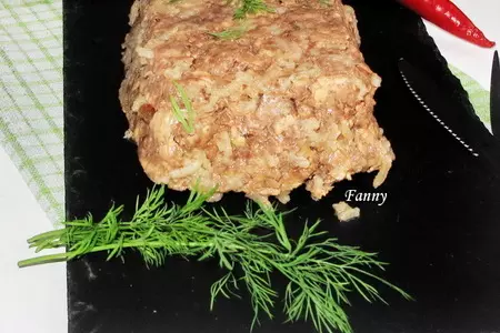 "кирпич" из куриного и свиного мяса: шаг 5