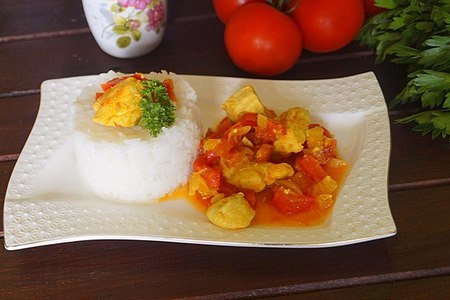 Курица джалфрези с рисом на гарнир. индийский обед.: шаг 10