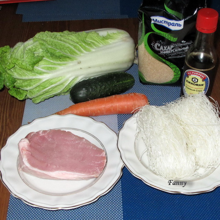 Домашний салат ( тятинь шала): шаг 1