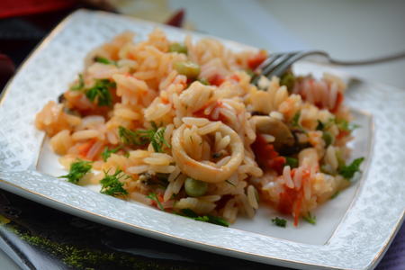 Рис с морепродуктами в португальском стиле : шаг 7