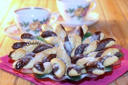 Печенье "сахарные косички" с шоколадом: шаг 12