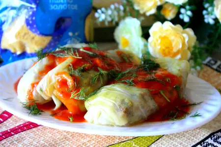 Голубцы из молодой капусты с мясом и пшеном: шаг 17