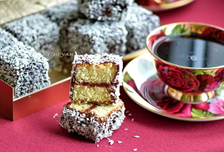 Австралийское пирожное ламингтон  (lamington): шаг 15