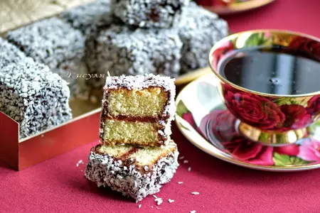 Австралийское пирожное ламингтон  (lamington): шаг 15
