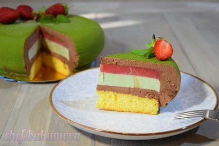 Муссовый торт с велюром "зелёный бархат". пошаговое исполнение. видео: шаг 1