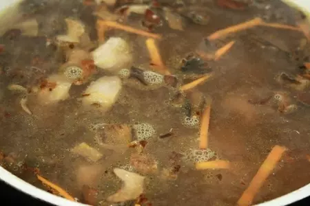 Грибной суп с говядиной и перловкой: шаг 7