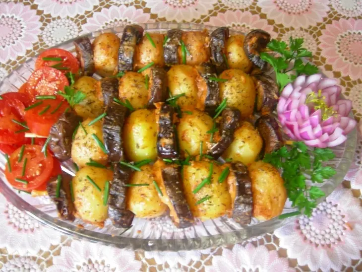 Горячая закуска из картофеля и баклажанов: шаг 8