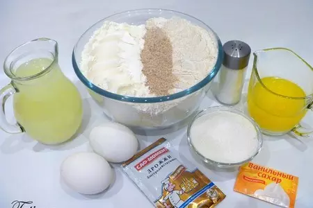 Булочки-"розочки" с отрубями и корицей: шаг 1