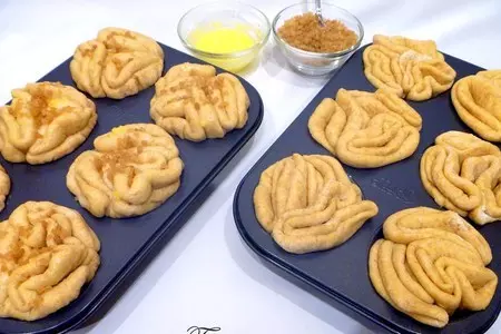 Булочки-"розочки" с отрубями и корицей: шаг 6